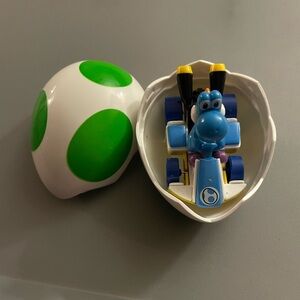 Hot Wheels Super Mario Kart Racing Blue Yoshi Surprise Egg Toy With Egg